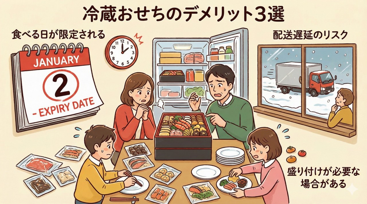冷蔵おせちのデメリット3選。