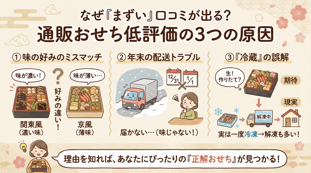 匠本舗おせちの口コミ低評価となる理由3選。