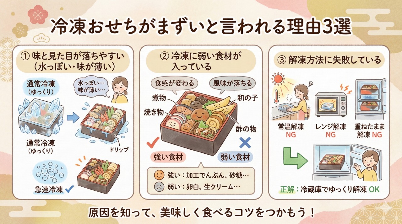 冷凍おせちがまずいと言われる理由3選。