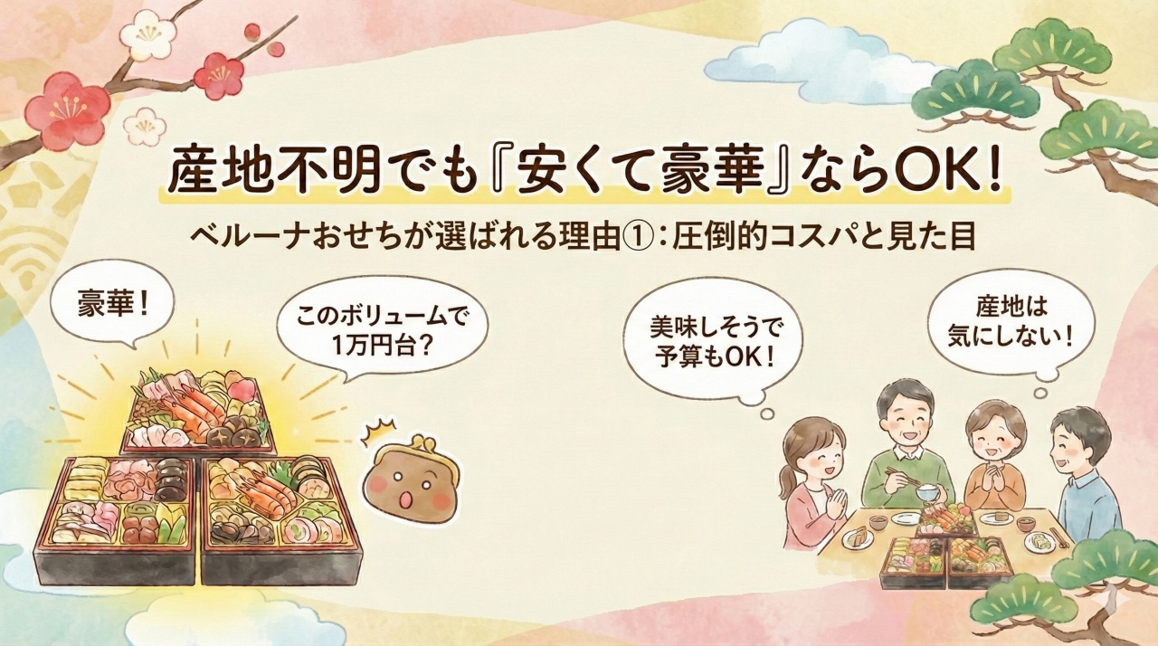 産地よりも「安くて豪華」なおせちを求めている。