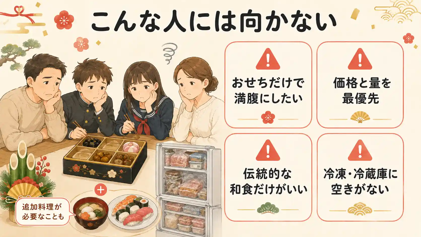 オイシックスおせちをおすすめできない人の特徴。
