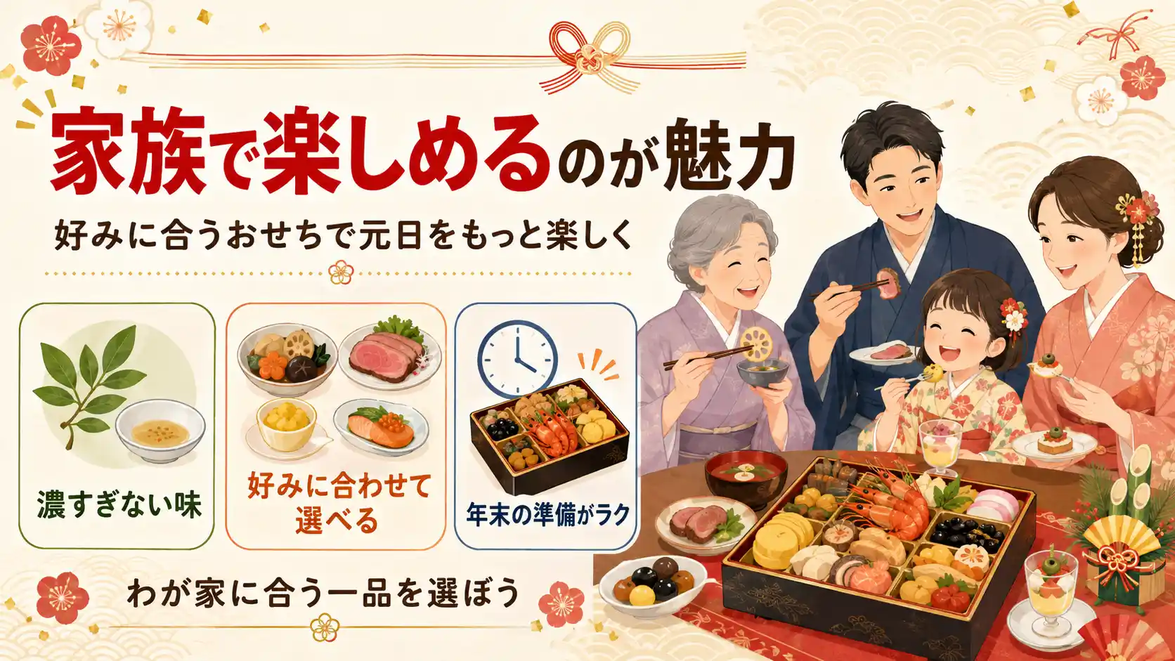 オイシックスは家族みんなで楽しめるおせち。