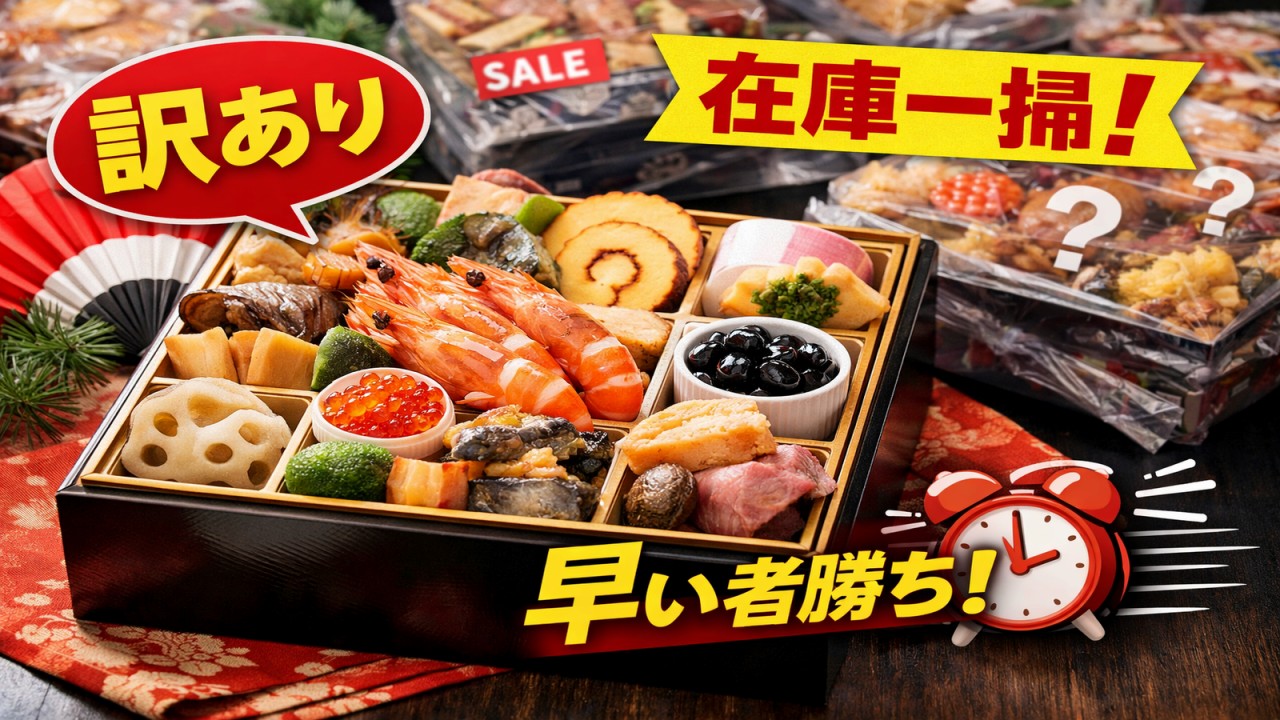 12月のおせち販売の特徴は在庫一掃セールの訳ありおせちが狙い目。