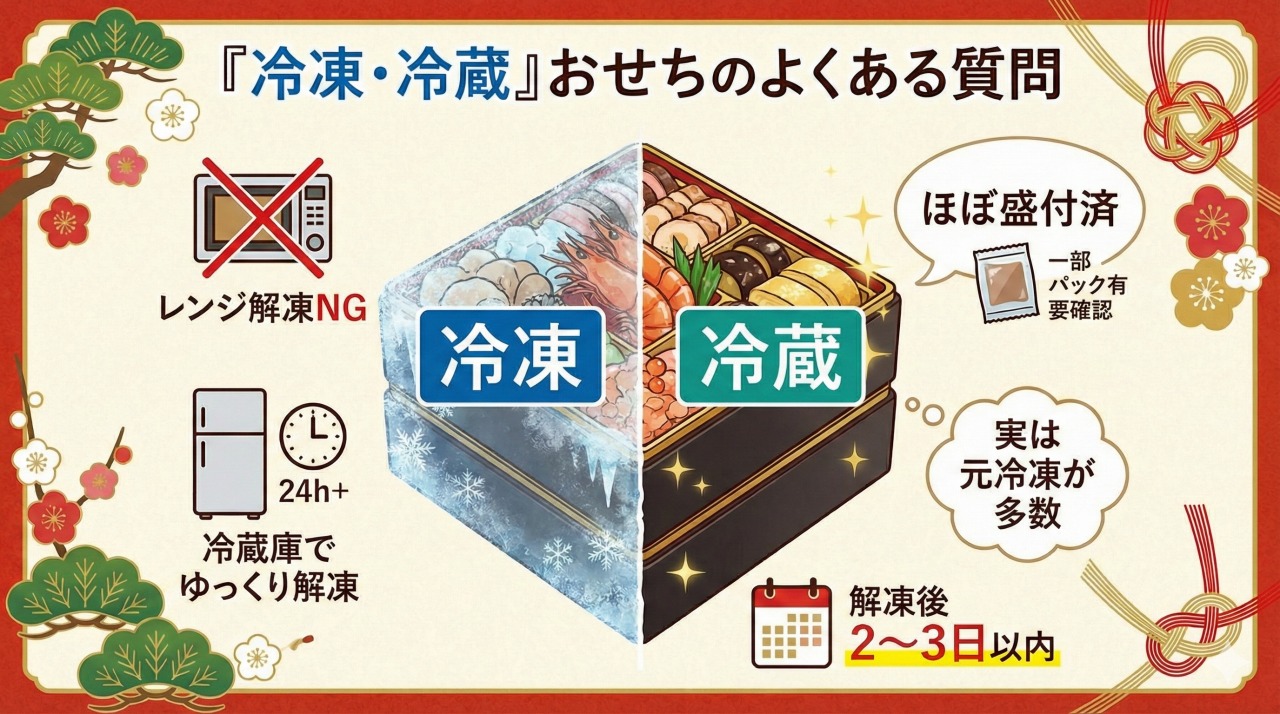 冷蔵・冷凍おせちのよくある質問。