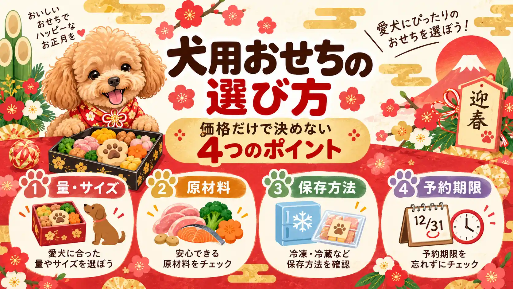犬用おせちおすすめの選び方の4つのポイント。