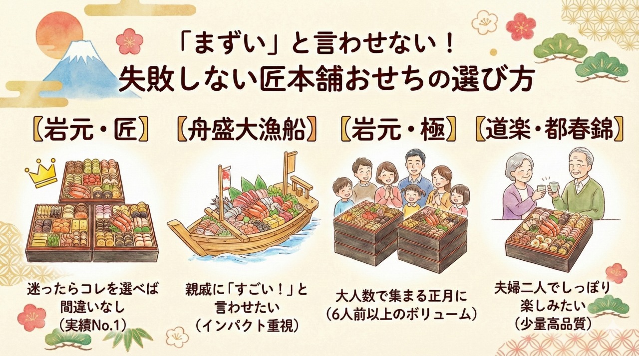 匠本舗おせちの選び方。