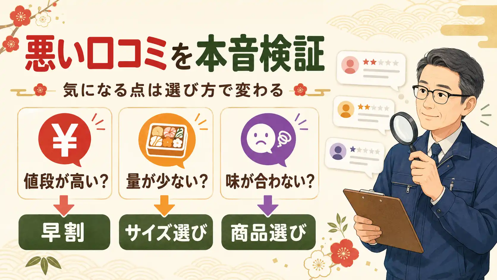 オイシックスおせちの悪い口コミ調査結果。
