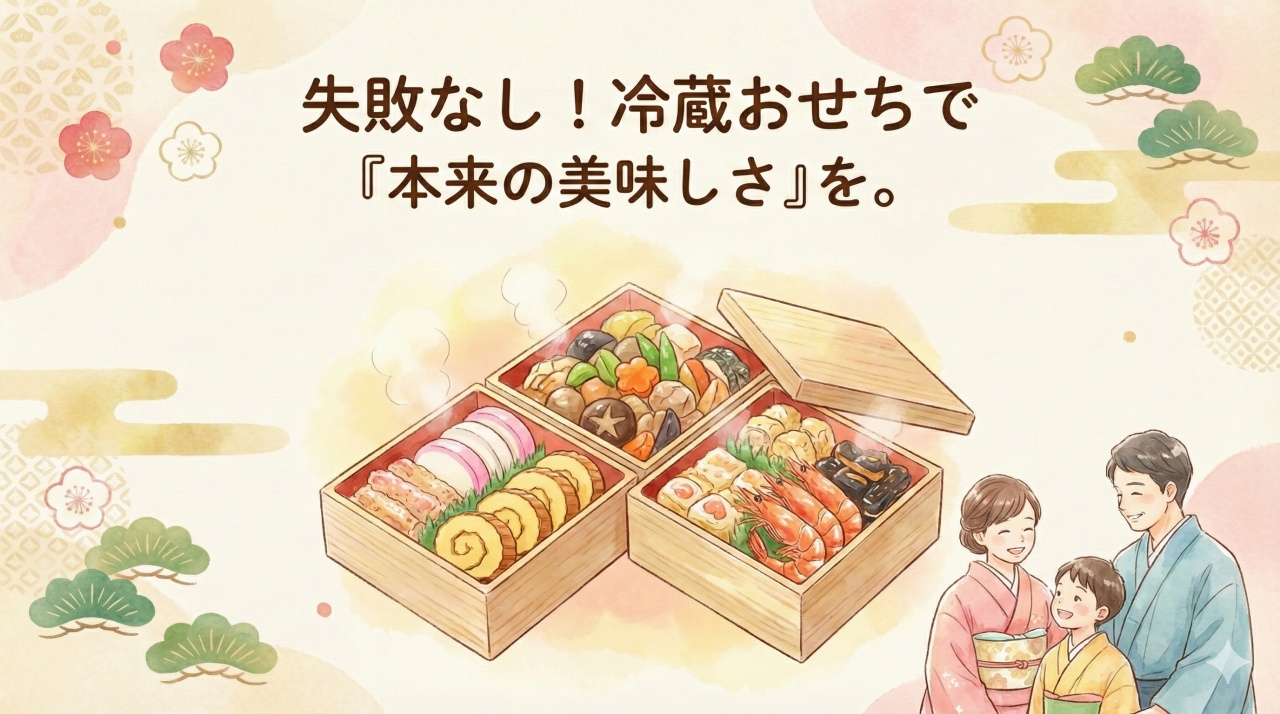 冷蔵おせちのメリット②：味や食感の変化が少なく、本来の美味しさを味わえる。