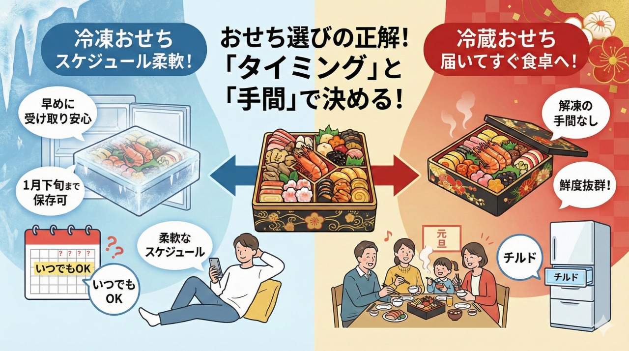 冷凍と冷蔵のおせちの選ぶポイント。