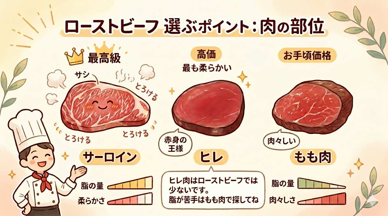 ローストビーフを選ぶポイント③肉の部位