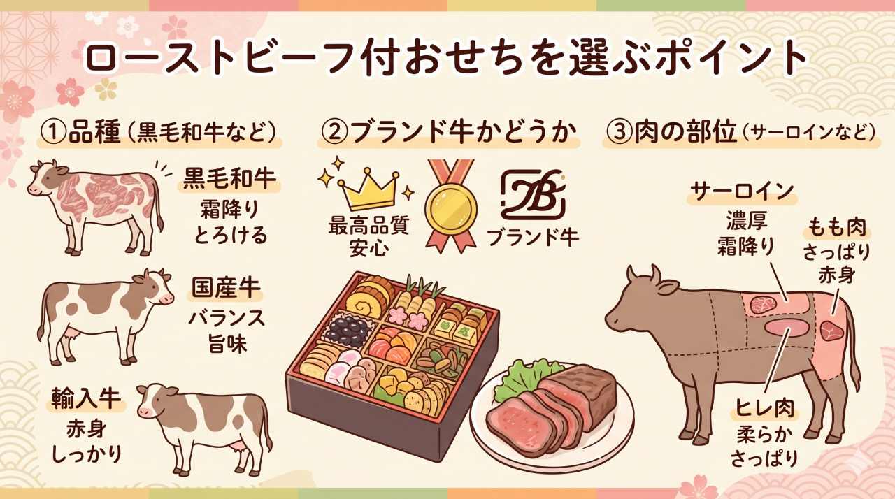 ローストビーフ付おせちを選ぶポイント3選。