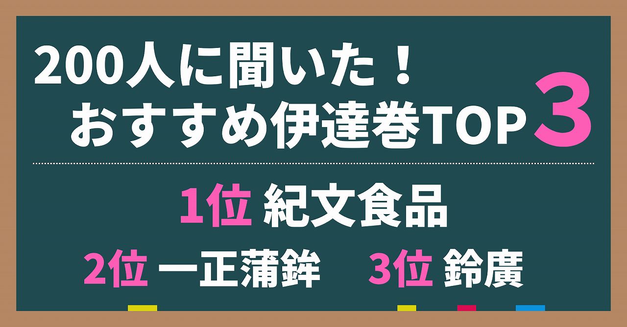 200人が選ぶおすすめ伊達巻TOP3。