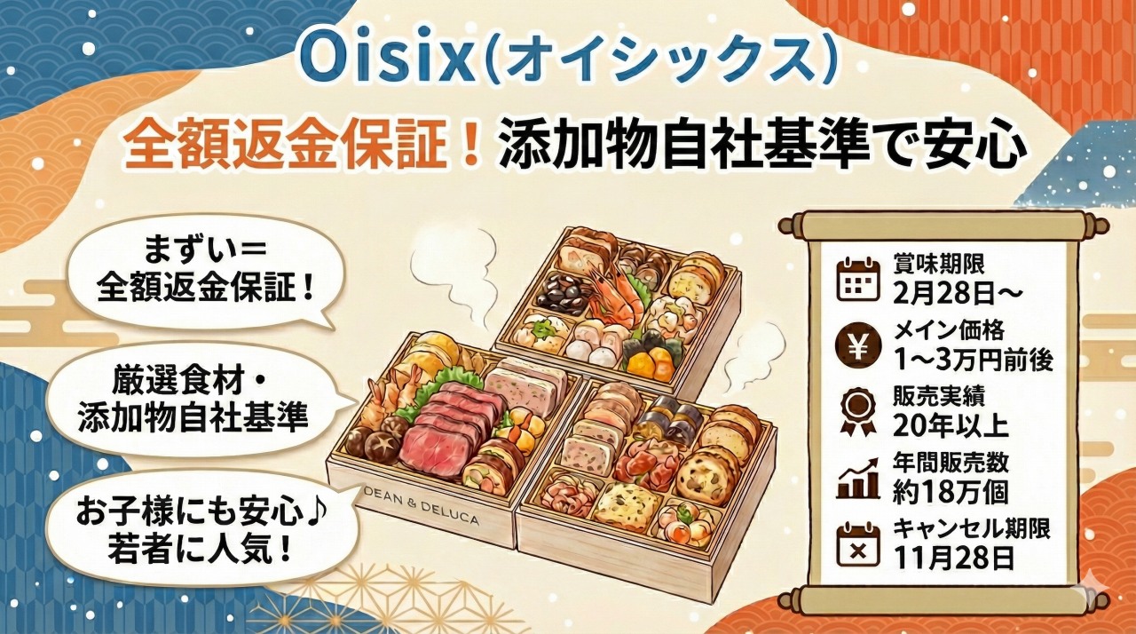 おすすめの冷凍おせち「Oisix」。