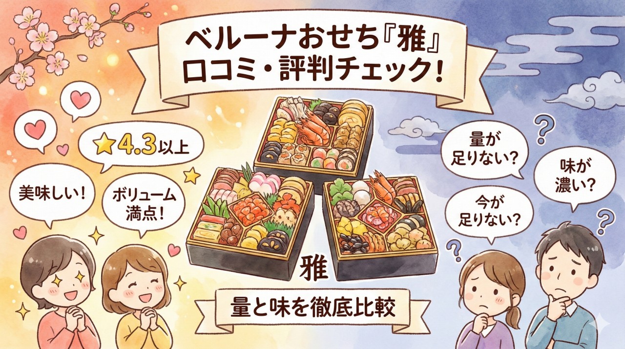 ベルーナおせち「雅」の口コミ調査結果。