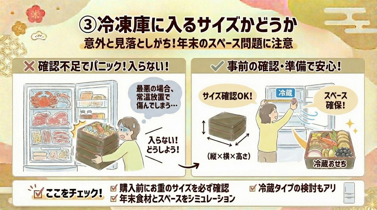 チェックポイント③:冷凍庫に入るサイズ。