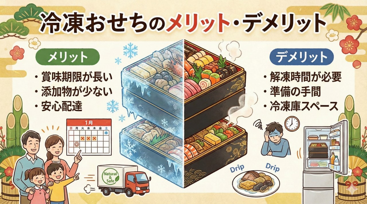 冷凍おせちのメリット・デメリット。