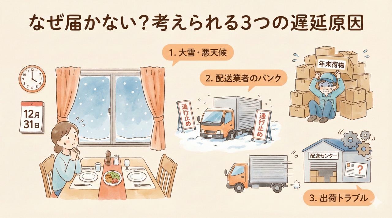 ベルーナおせちが予定通り届かない主な理由3選。