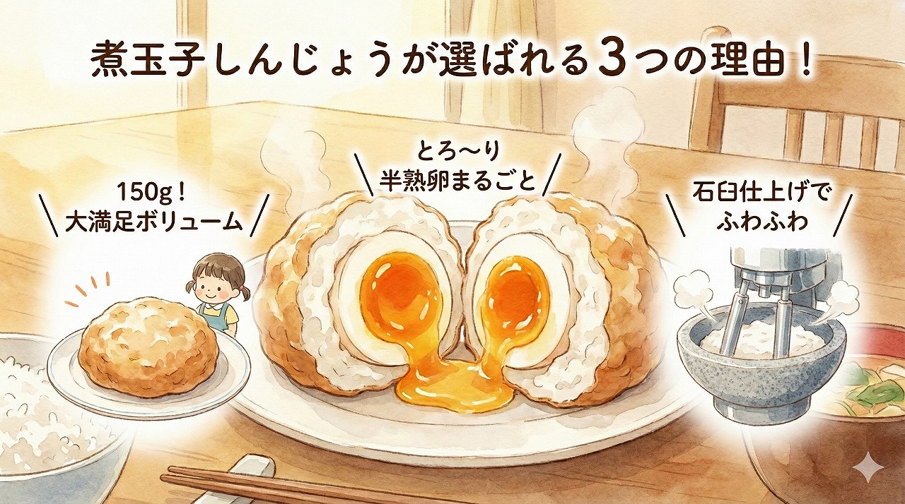 煮玉子しんじょうが選ばれる3つの理由。