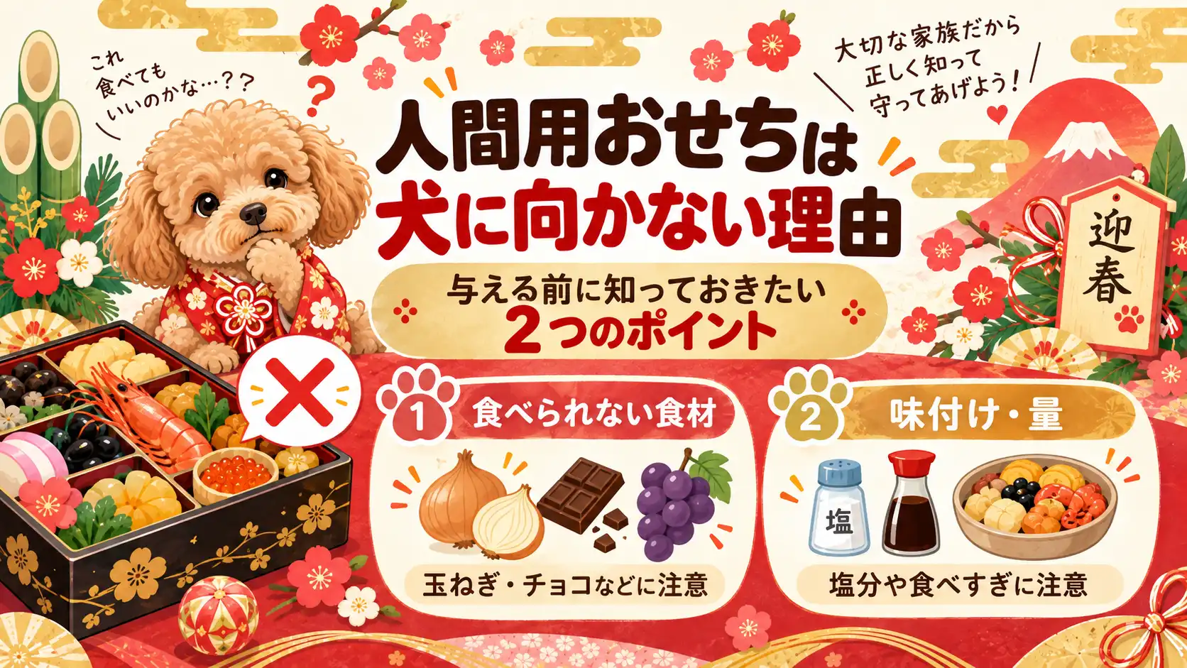人間用おせちが犬に向かない理由。
