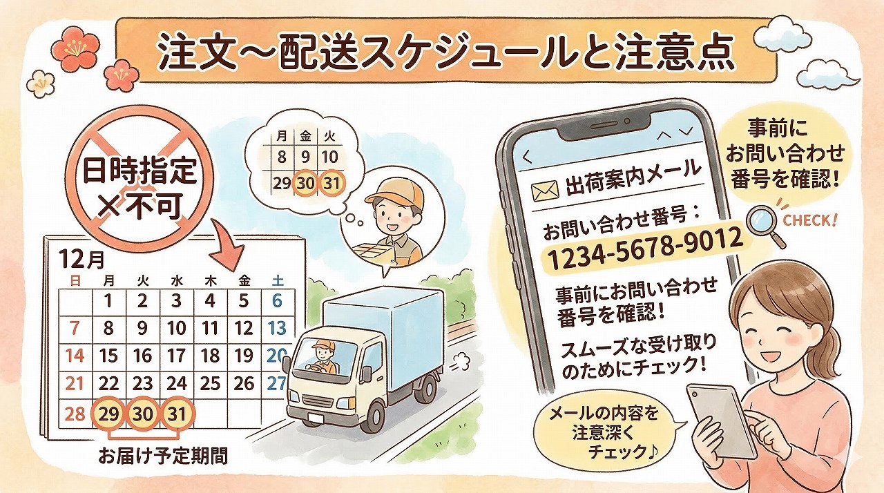 新玉の息吹を購入してから配達されるまでの流れ。