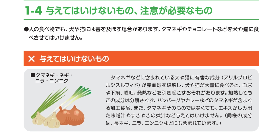 犬に与えてはいけない食材の紹介。