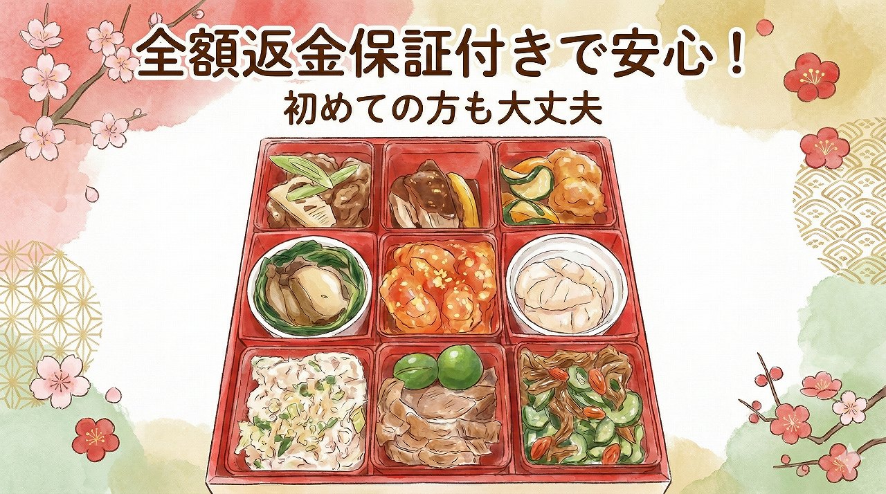 オイシックス慶華おせちは全額返金保証で安心。