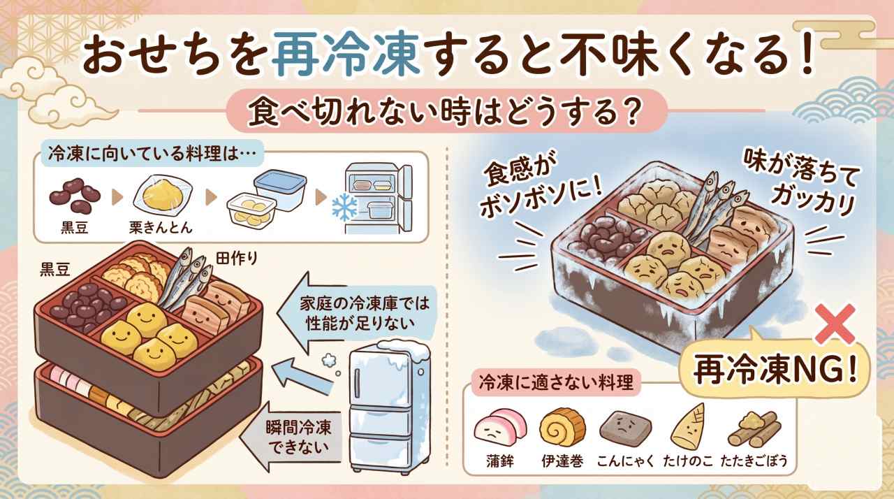 ジャパネットおせちは再冷凍NG！