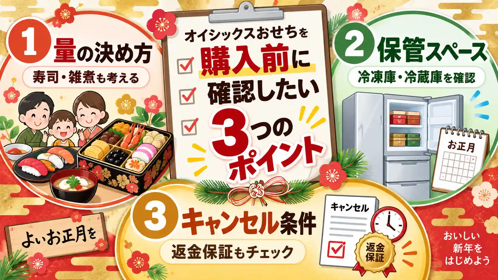 オイシックスおせち購入前に確認したい量・保管スペース・キャンセル条件の3ポイント