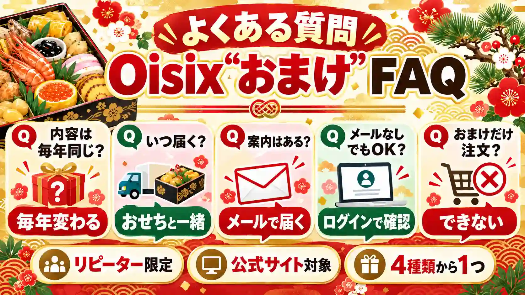 オイシックスおせちのおまけに関するよくある質問と回答