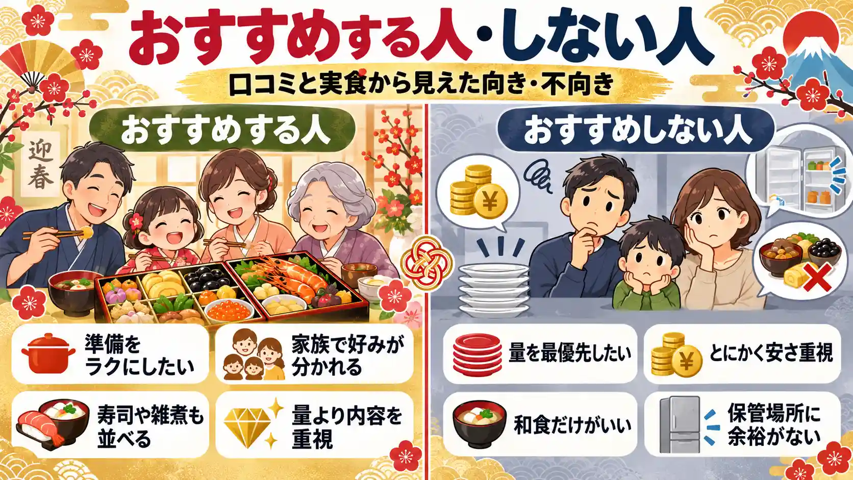 オイシックスおせちをおすすめする人とおすすめしない人を口コミと実食から比較