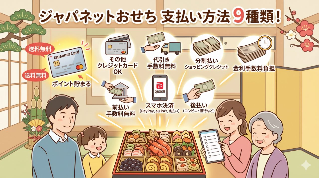 ジャパネットおせちの支払い方法を完全解説。
