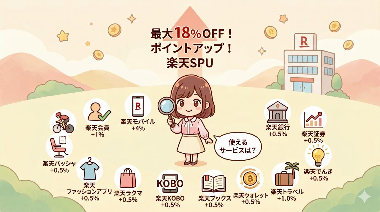 楽天SPUを活用すれば最大18%OFF！