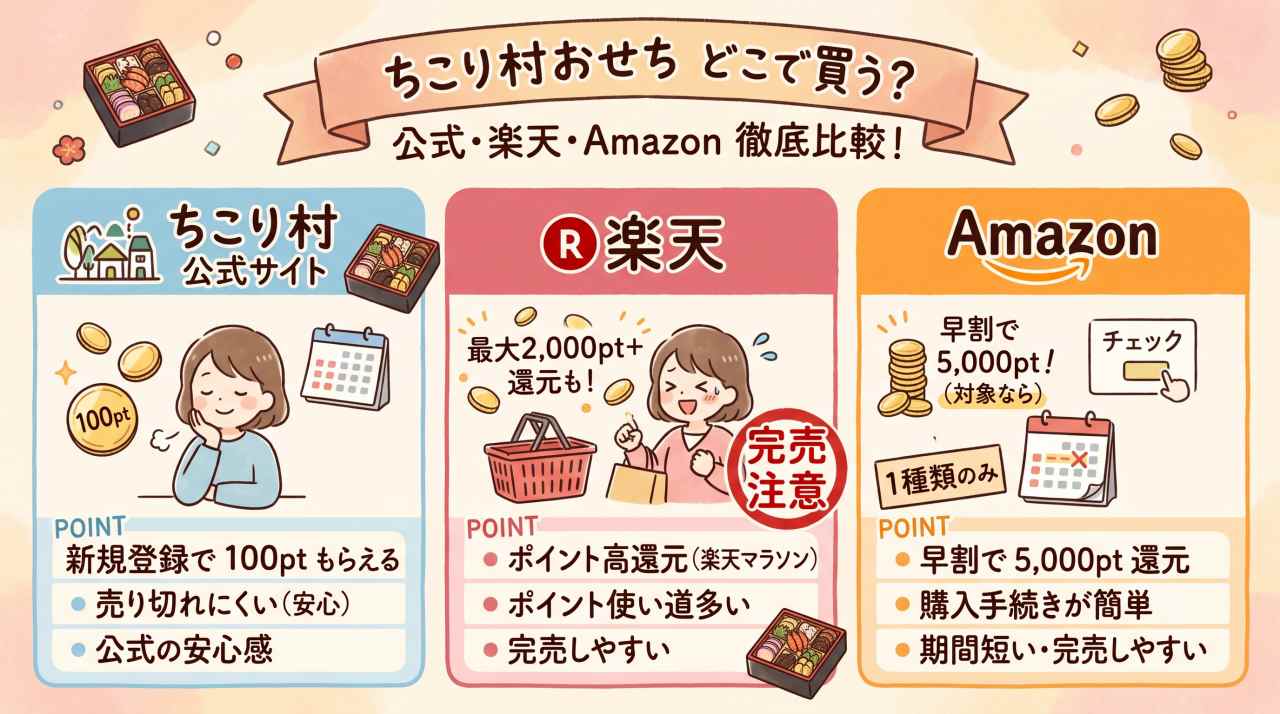 ちこり村のおせちはどこで買うのがお得なのか徹底比較。
